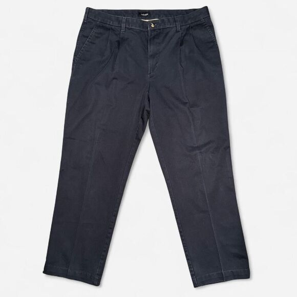 Van Heusen Men's Navy Blue Pleated Trousers Pants - Picture 1 of 7